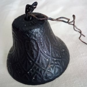 Vintage Black Embossed Iron Bell.